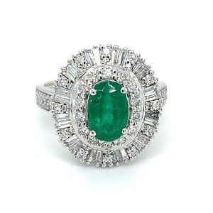 Certified Emerald 1.70ct Diamonds Platinum Ring